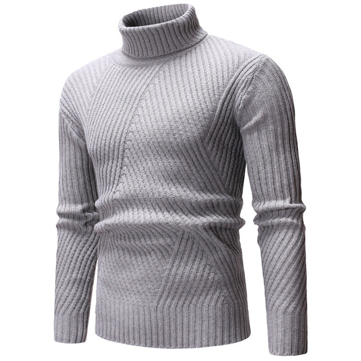Men's Stylish Turtleneck Sweater with Textured Design Lisslune
