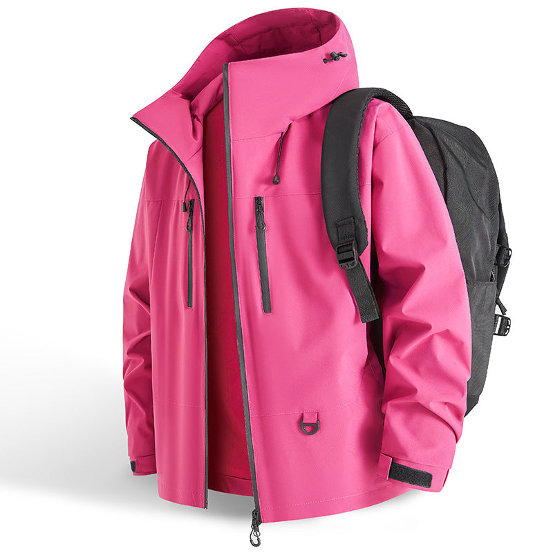 Men's Waterproof Outdoor Jacket with Adjustable Hood and Practical Zip Lisslune