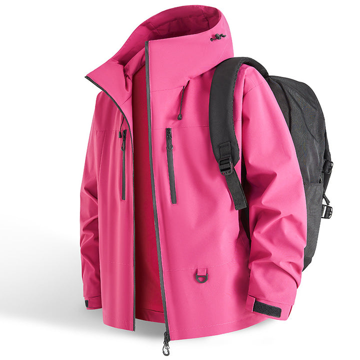 Men's Waterproof Outdoor Jacket with Adjustable Hood and Practical Zip Lisslune