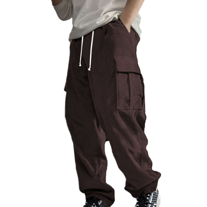 Men's casual cargo pants with soft cord material Lisslune