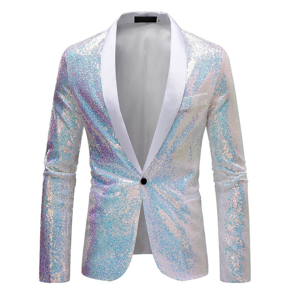 Men's shimmering sequin blazer with elegant lapel Lisslune