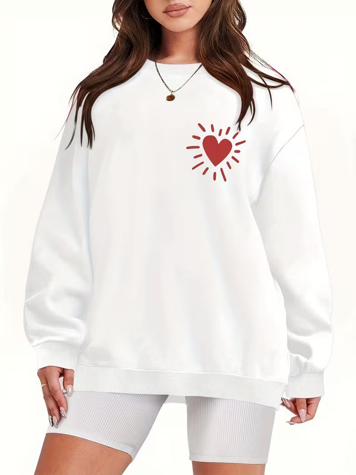 Women's sweatshirt with casual heart motif and oversized fit Lisslune