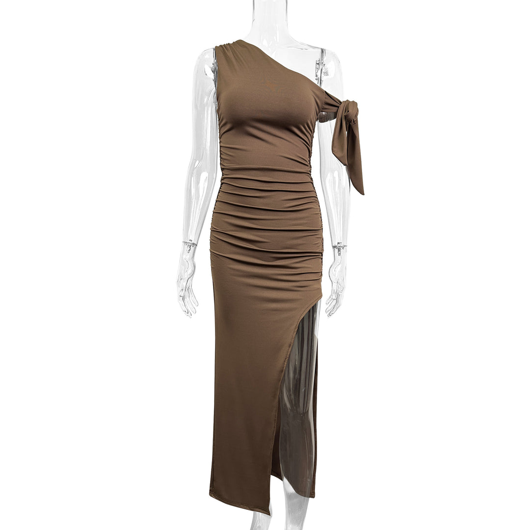 Damen Elegantes Wickelkleid mit asymmetrischem Schnitt und schickem Rüschendetail Lisslune