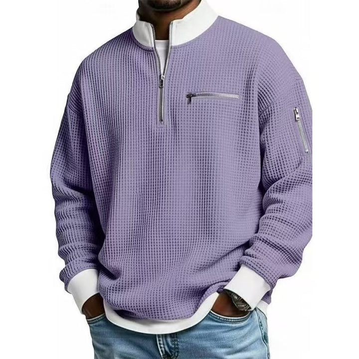 Men's sweatshirt with high collar and practical zipper Lisslune