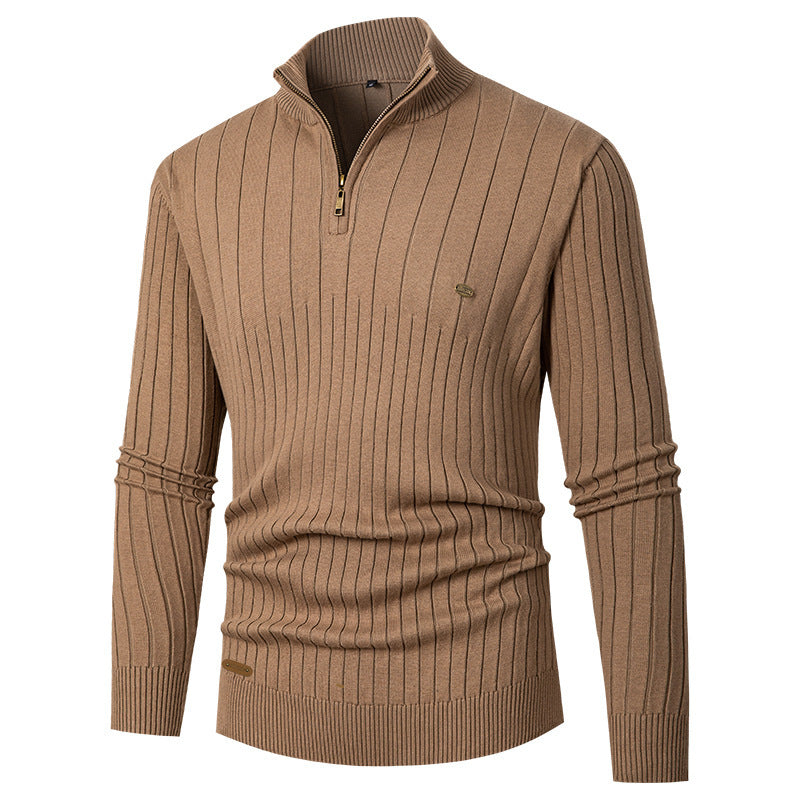Men's sweater with stand-up collar and fine knit Lisslune