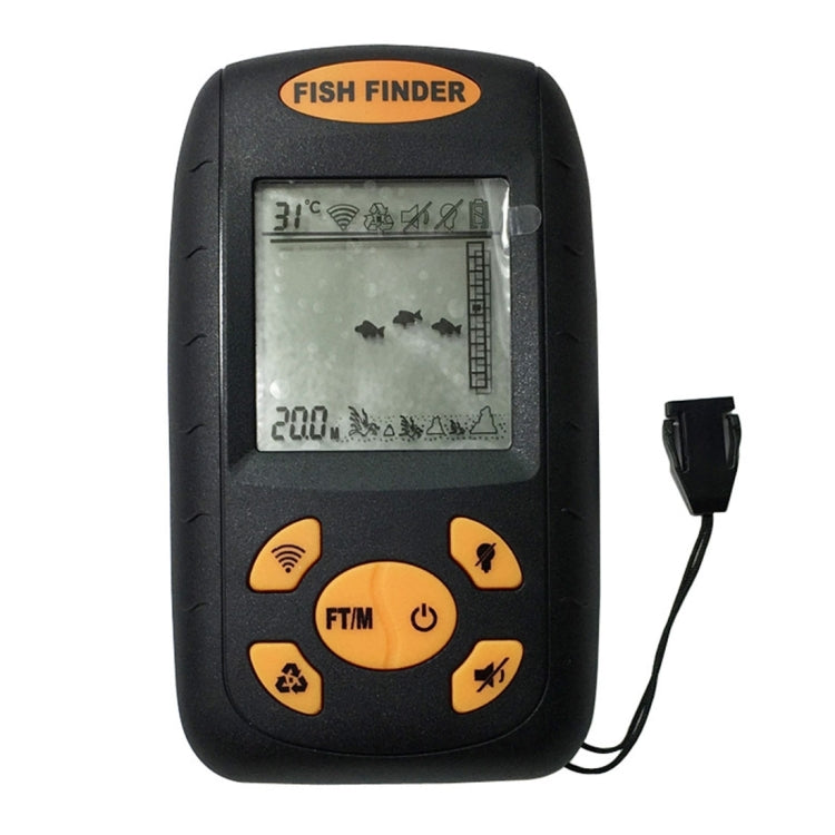 Lisslune | Portable Ultrasonic Fish Finder, Water Depth & Temperature Fish Finder with Wired Sonar Sensor and LCD Display