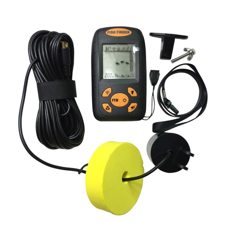 Lisslune | Portable Ultrasonic Fish Finder, Water Depth & Temperature Fish Finder with Wired Sonar Sensor and LCD Display