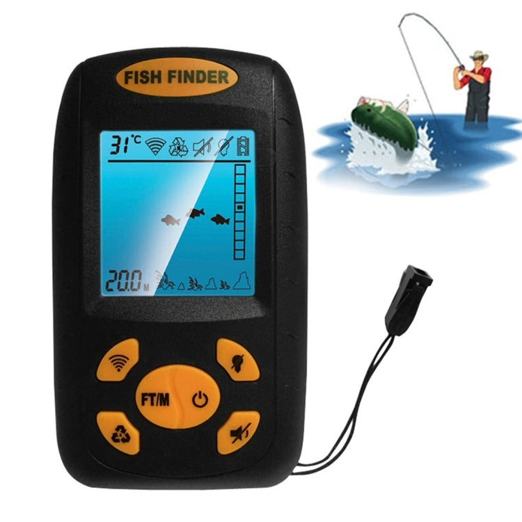 Lisslune | Portable Ultrasonic Fish Finder, Water Depth & Temperature Fish Finder with Wired Sonar Sensor and LCD Display