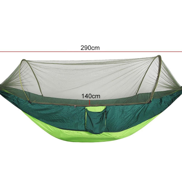Lisslune | Portable Outdoor Camping Fully Automatic Nylon Parachute Hammock with Mosquito Nets, Size: 290 x 140cm (Army Green)