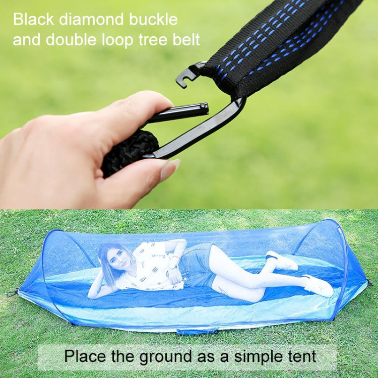 Lisslune | Portable Outdoor Camping Fully Automatic Nylon Parachute Hammock with Mosquito Nets, Size: 290 x 140cm (Army Green)