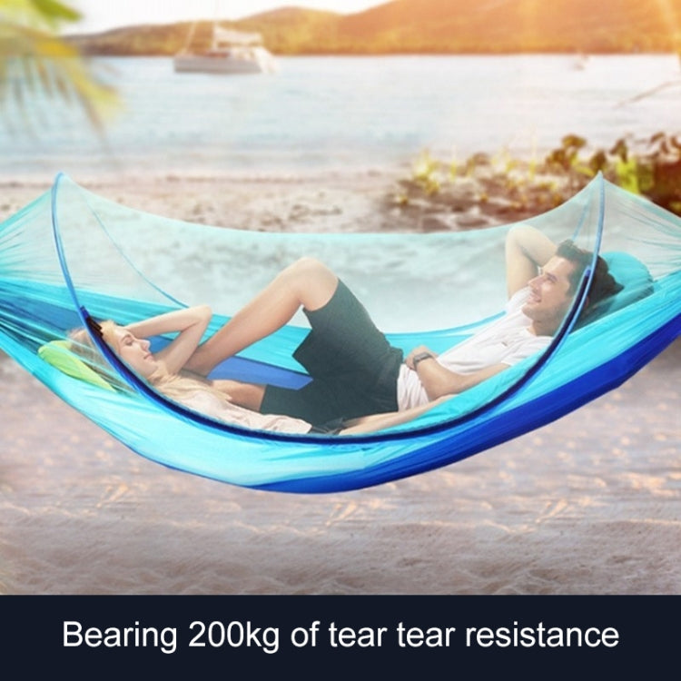 Lisslune | Portable Outdoor Camping Fully Automatic Nylon Parachute Hammock with Mosquito Nets, Size: 290 x 140cm (Army Green)