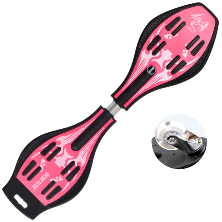 Lisslune | Fashion Volcano Pattern Two-Wheel Skateboard Flashing Light Wheel Vitality Board (Pink)