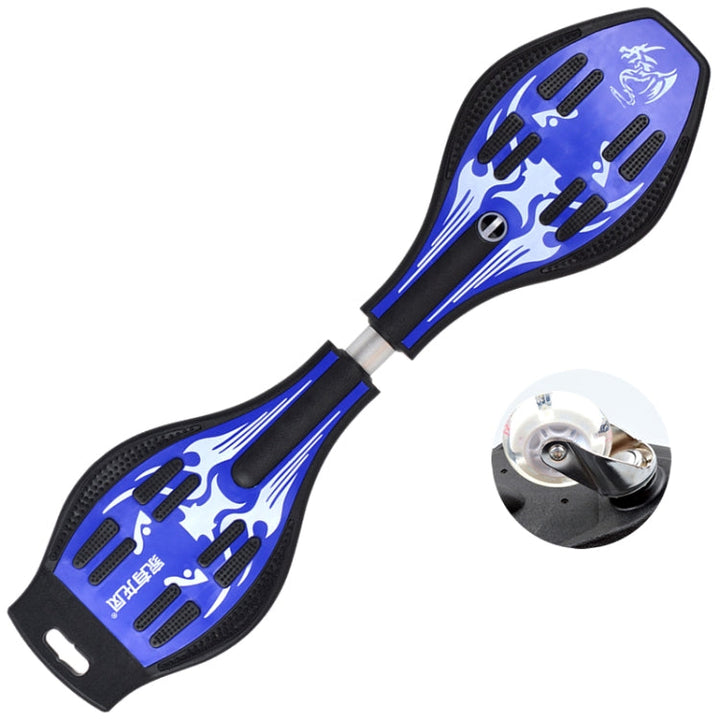 Lisslune | Fashion Vulkan Pattern Two-Wheel Skateboard Blazing Flash Wheel Vitality Board (Blue)