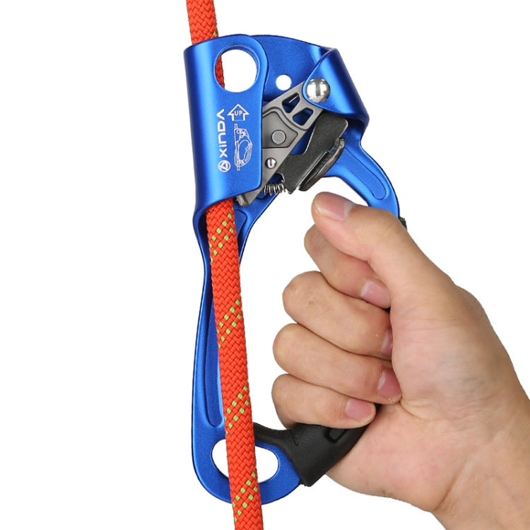 Lisslune | XINDA TP-8606 Outdoor Rock Climbing Air Work Anti-Fall Handheld Rope Gripper for 8-12mm Diameter Rope Right(Red)