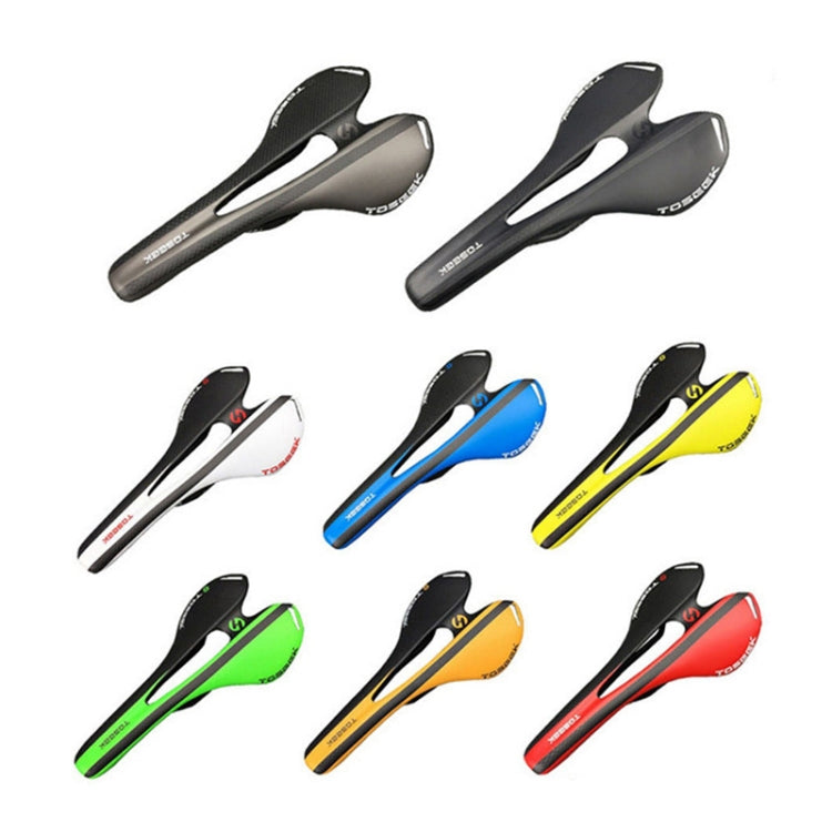 Lisslune | TOSEEK Road Bike Carbon Fiber Saddle Bicycle Hollow Saddle, 3K Texture + Lightweight (Red)
