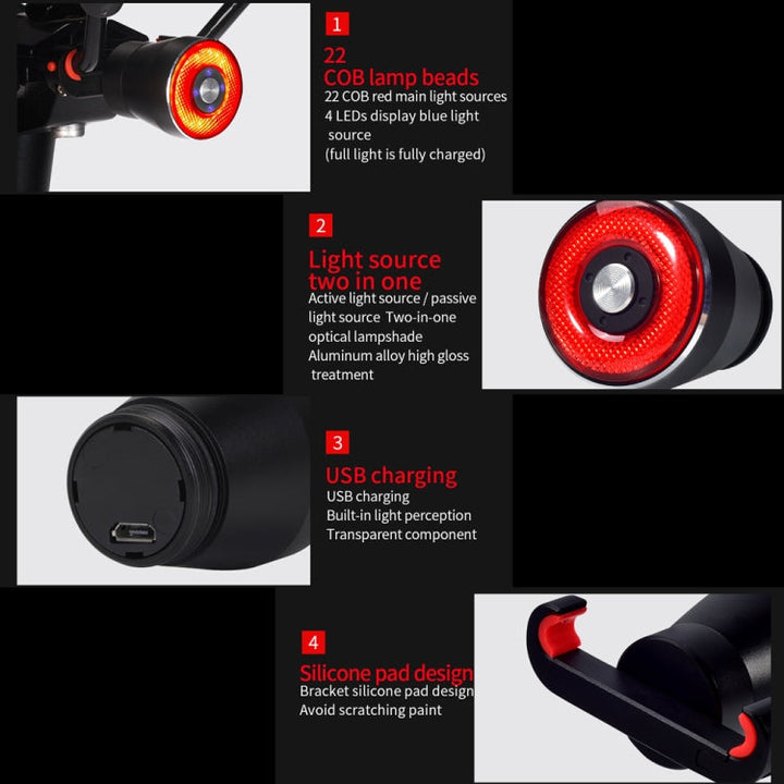 Lisslune | Antusi Q5 Bike Tail Light Automatic Brake Induction Lights