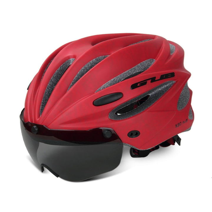 Lisslune | GUB K80 Plus Bike Helmet with Visor and Goggles (Red)