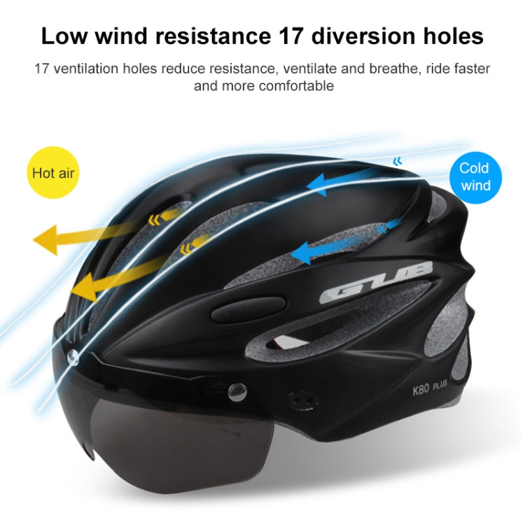 Lisslune | GUB K80 Plus Bicycle Helmet with Visor and Glasses (Black)