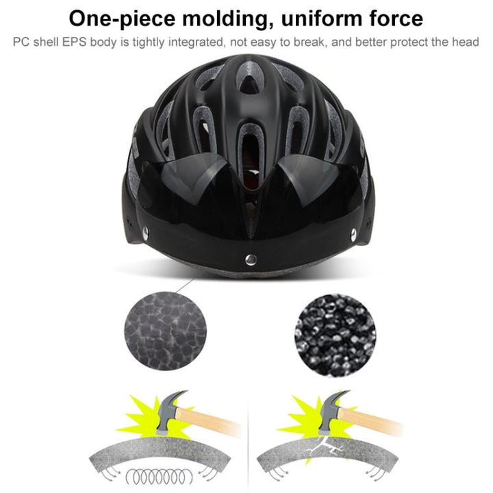 Lisslune | GUB K80 Plus Bicycle Helmet with Visor and Glasses (Black)