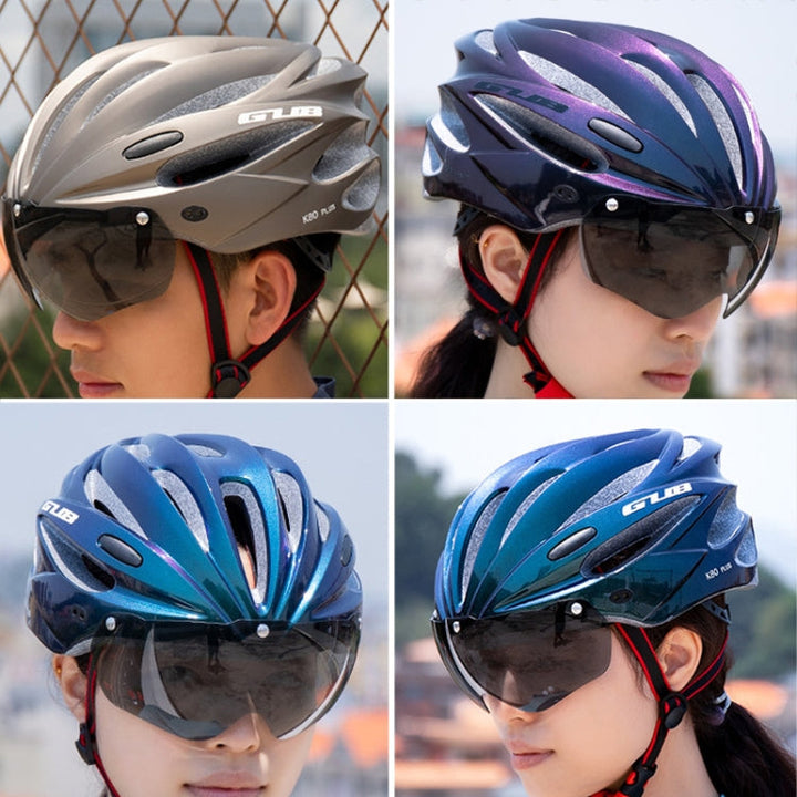 Lisslune | GUB K80 Plus Bicycle Helmet with Visor and Glasses (Black)