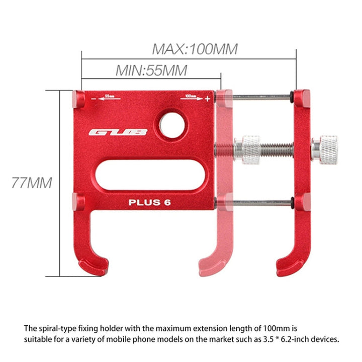 Lisslune | GUB Plus 6 Aluminum Alloy MTB Bike Phone Holder (Black)