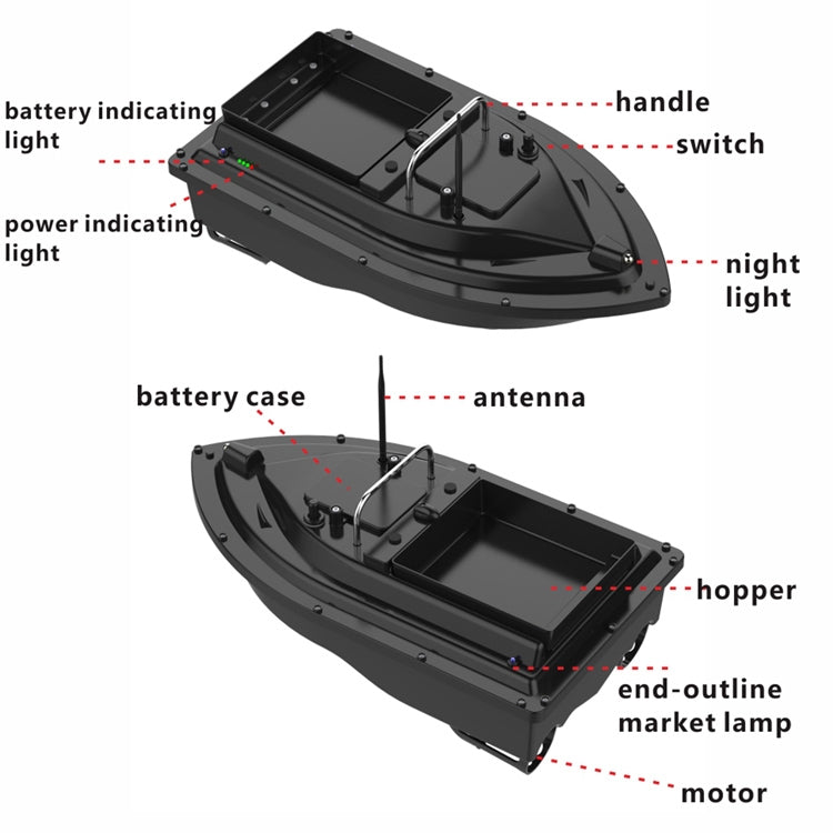 Lisslune | D16 Smart RC Fishing Bait Boat 2kg Load 500M