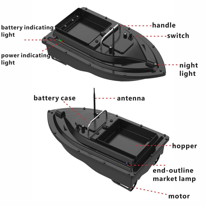 Lisslune | D16 Smart RC Fishing Bait Boat 2kg Load 500M