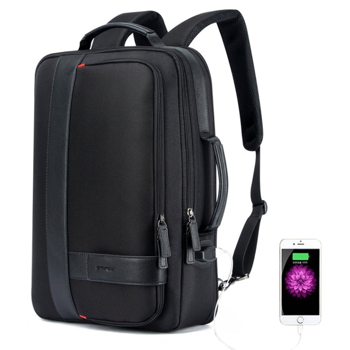 Lisslune | Bopai 751-006561 Large Capacity Business Casual Breathable Laptop Backpack with External USB Port, Size: 29 x 16 x 44 cm (Black)