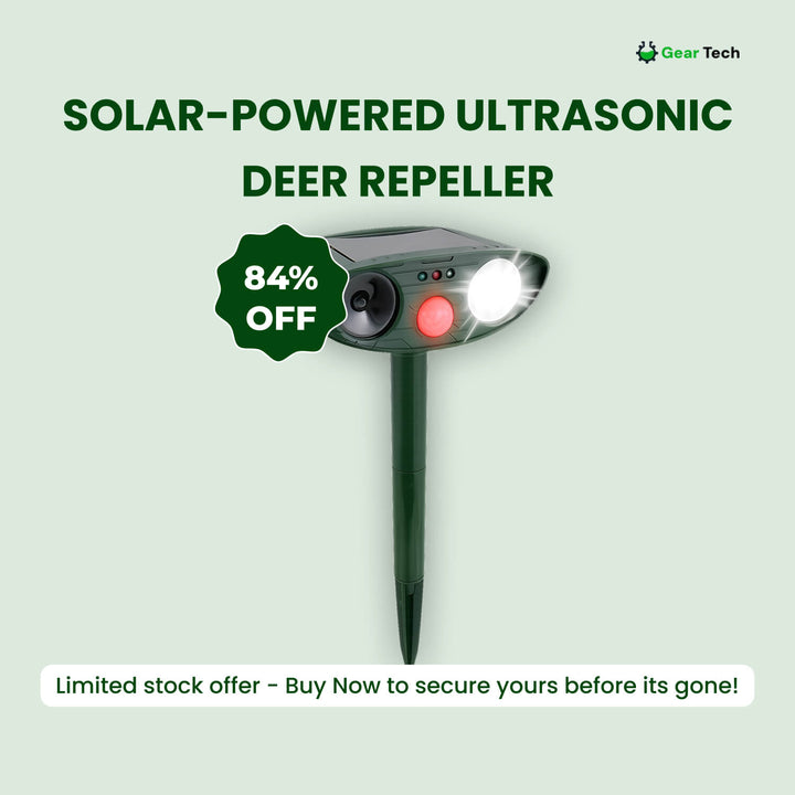 Lisslune | Solar-Powered Ultrasonic Deer Repeller - Effective Deer Deterrent for Gardens & Yards in 48 Hours