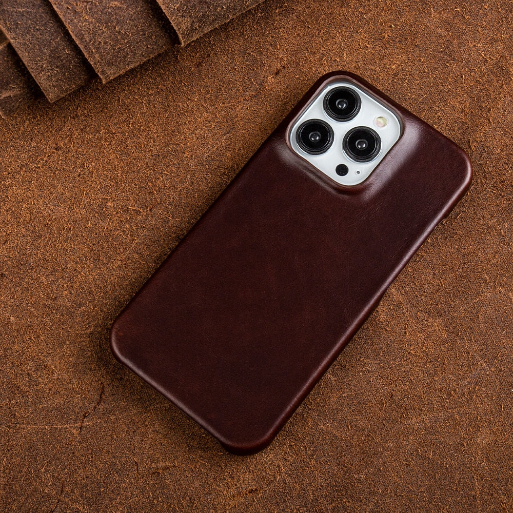 Lisslune | Oil Wax Leather Apple iPhone Case