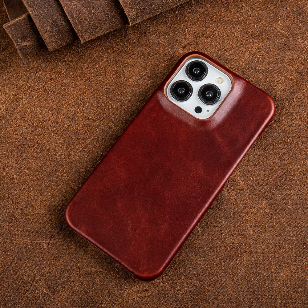 Lisslune | Oil Wax Leather Apple iPhone Case