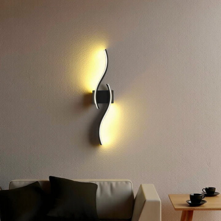 Lisslune | Minimalist Black LED Wall Lamp – Modern Remote-Controlled Ambient Light