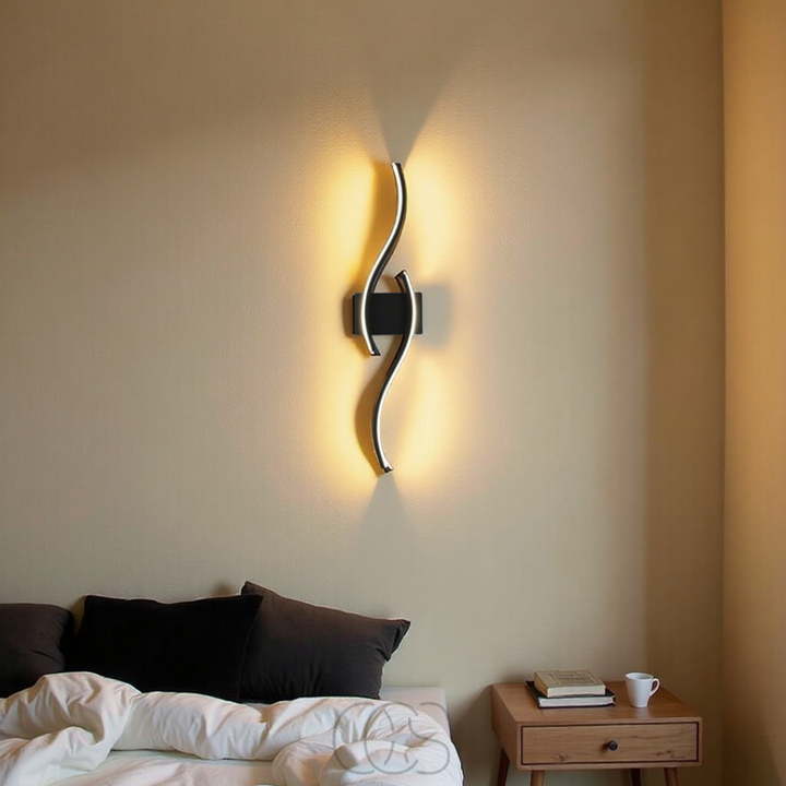 Lisslune | Minimalist Black LED Wall Lamp – Modern Remote-Controlled Ambient Light