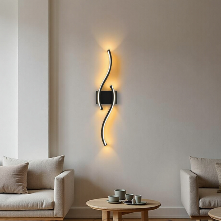 Lisslune | Minimalist Black LED Wall Lamp – Modern Remote-Controlled Ambient Light