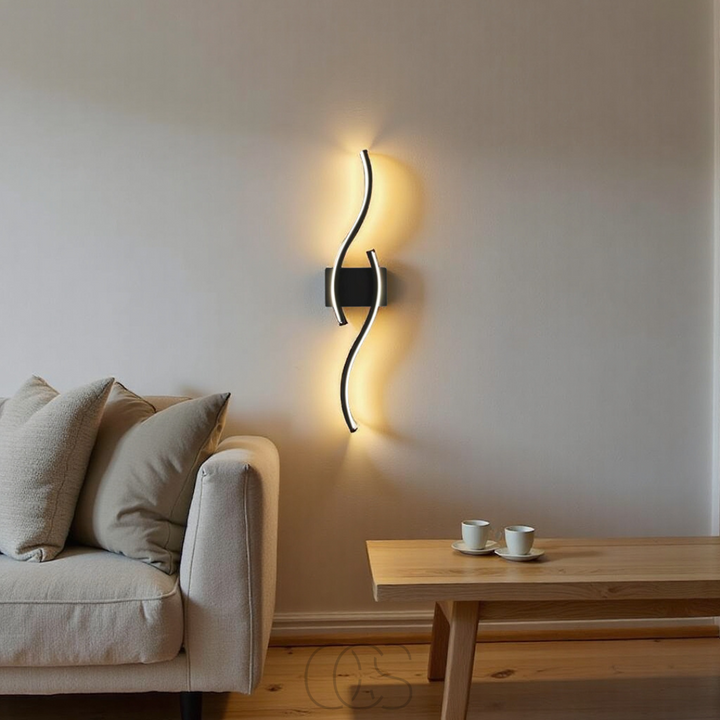 Lisslune | Minimalist Black LED Wall Lamp – Modern Remote-Controlled Ambient Light
