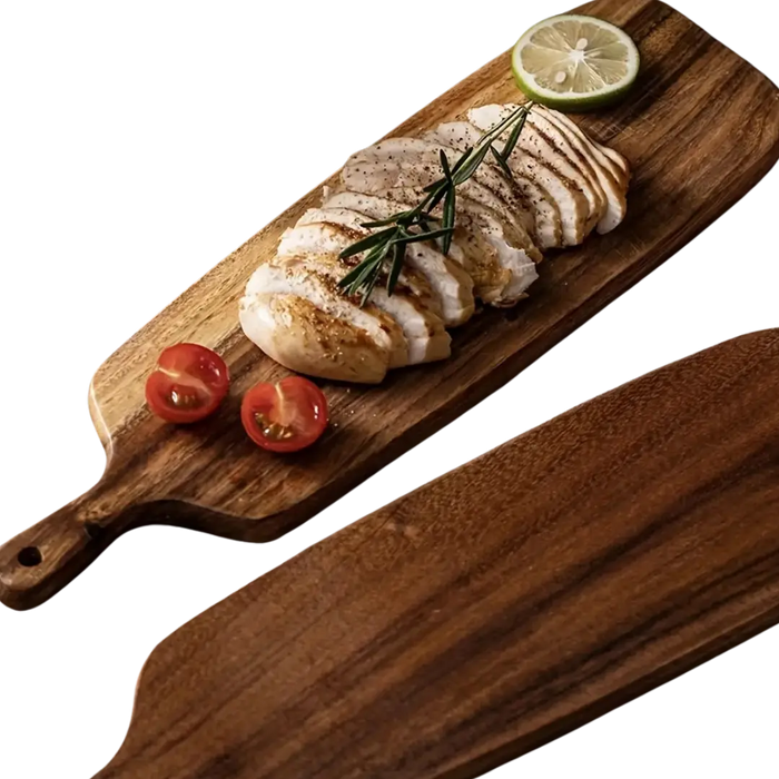 Lisslune | RusticChef - Wooden Cutting Board with Handle for Cooking and Serving