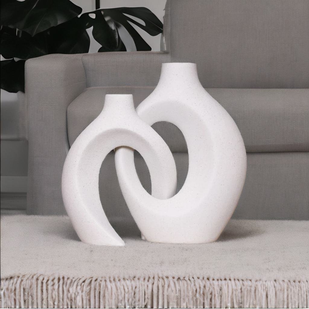 Lisslune | Gleora Intertwined Ceramic Flower Vase – Elegant Decorative Centrepiece for Modern & Classic Interiors