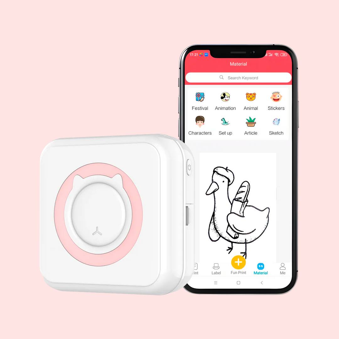 Lisslune | Mini Portable Mobile Phone to Photo Printer Instant Small Sticker Emoji Picture Thermal Bluetooth Connection