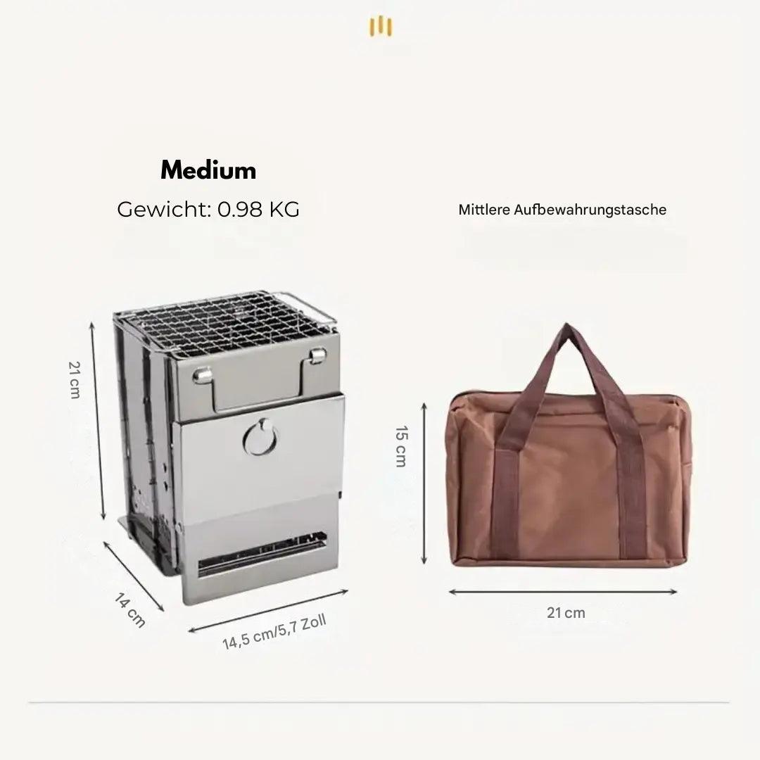Lisslune | FirePower Compact – Foldable Stainless Steel Wood Stove for Outdoor Activities