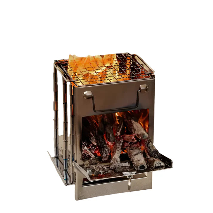 Lisslune | FirePower Compact – Foldable Stainless Steel Wood Stove for Outdoor Activities