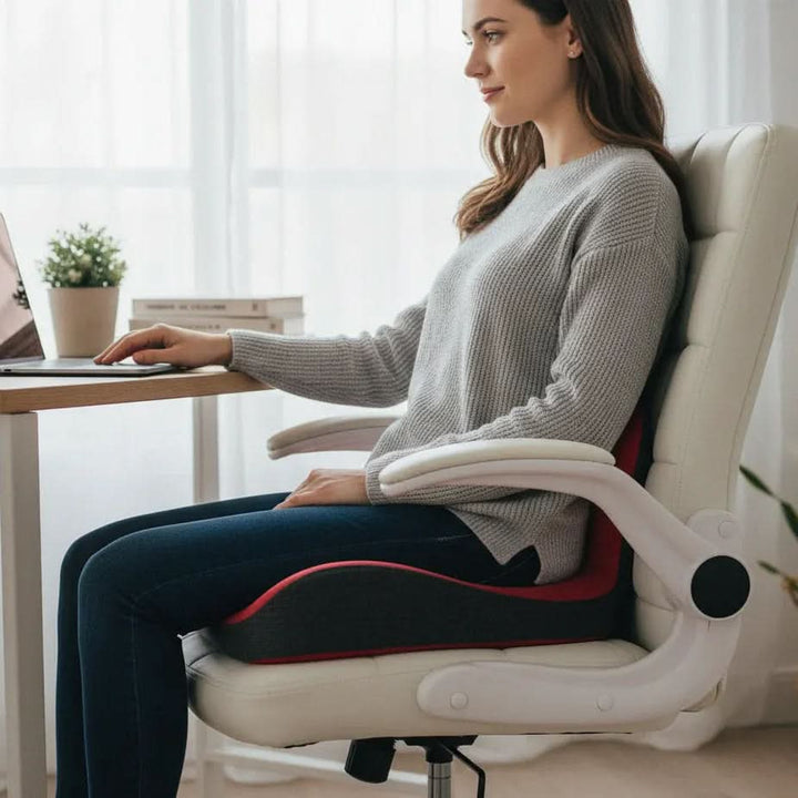 Lisslune | Ergonomic Memory Foam Seat Cushion for Back & Tailbone Relief