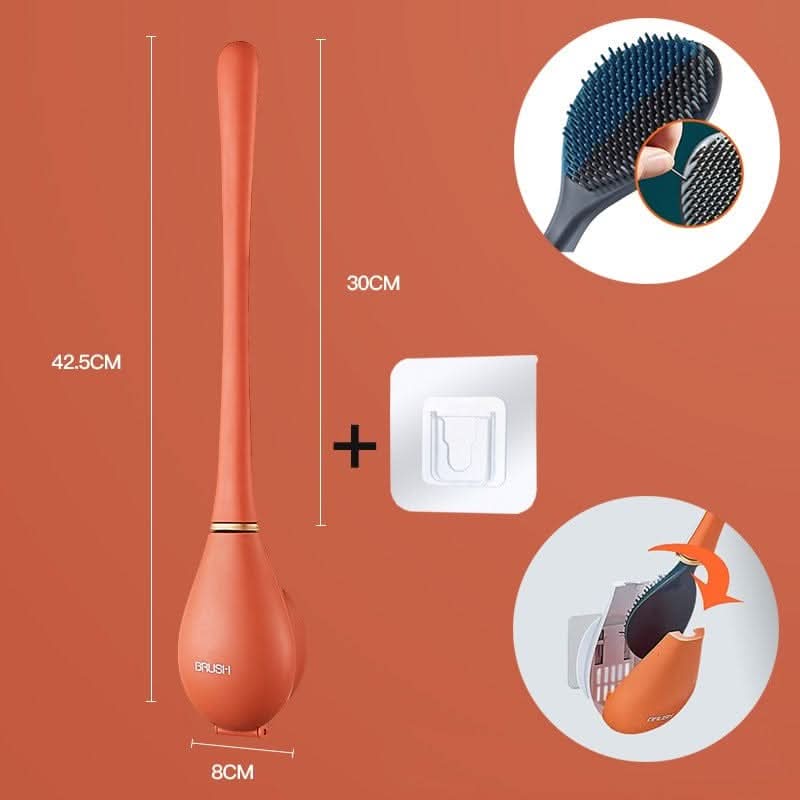 Lisslune | Wall-Mounted Silicone Toilet Brush with Holder