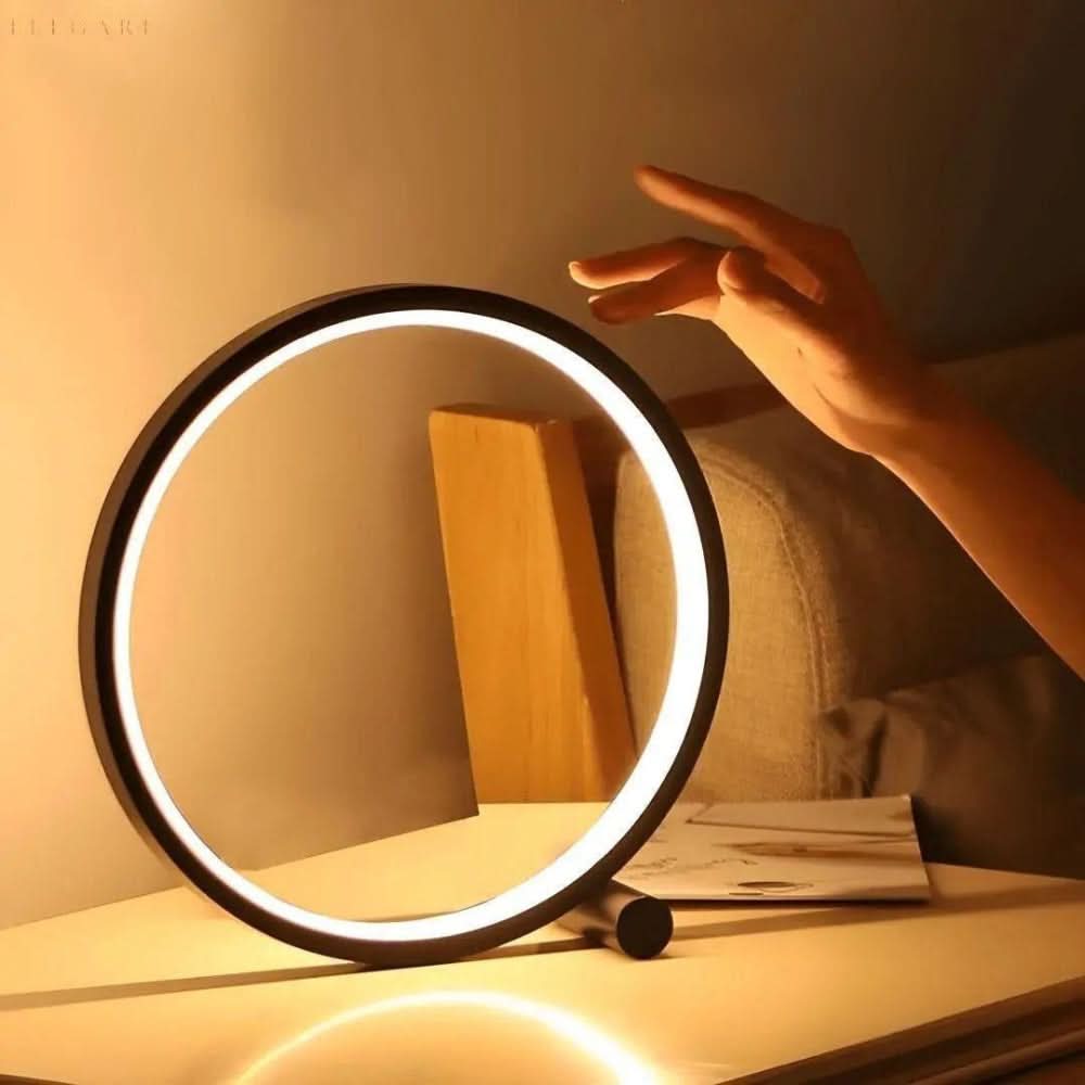 Lisslune | Dimmable LED Ring Table Lamp – Modern Touch Control