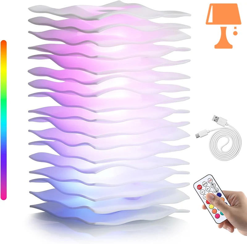 Lisslune | WaveGlow - Artistic wave pattern lamp with remote control