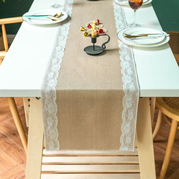 Lisslune | Ornate Blossom Lace Edge Table Runner