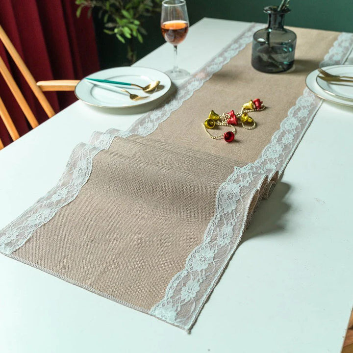Lisslune | Ornate Blossom Lace Edge Table Runner
