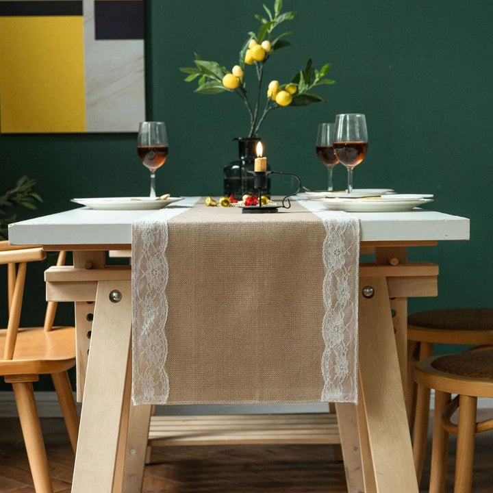 Lisslune | Ornate Blossom Lace Edge Table Runner
