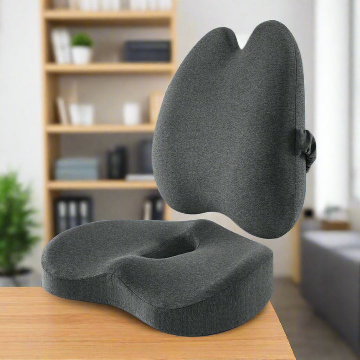 Lisslune | Orthopedic Comfort Cushion Set for Pain Relief & Posture Support - Seat & Back Cushions for Office Workers, Seniors & Pregnant Women