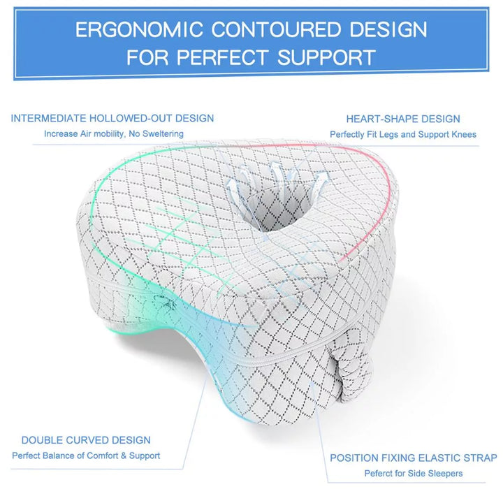 Lisslune | Orthopedic Knee Pillow for Side Sleepers | Memory Foam, Hypoallergenic & Ideal for Sciatica, Back Pain Relief