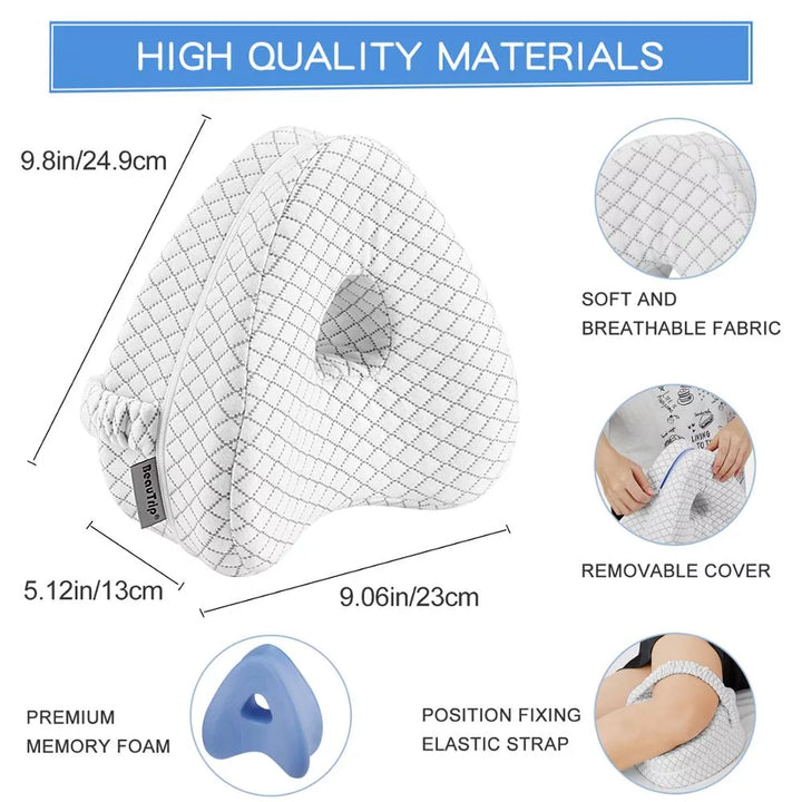Lisslune | Orthopedic Knee Pillow for Side Sleepers | Memory Foam, Hypoallergenic & Ideal for Sciatica, Back Pain Relief
